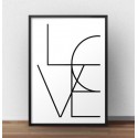 Typograficzny plakat z napisem LOVE
