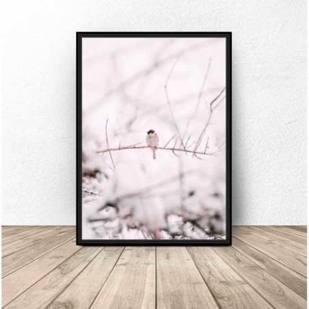 Winter poster "Bird on a Twig"