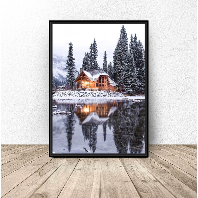 Plakat dekoracyjny Zimowa chatka
