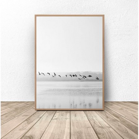 Decorative poster "Birds by the lake"