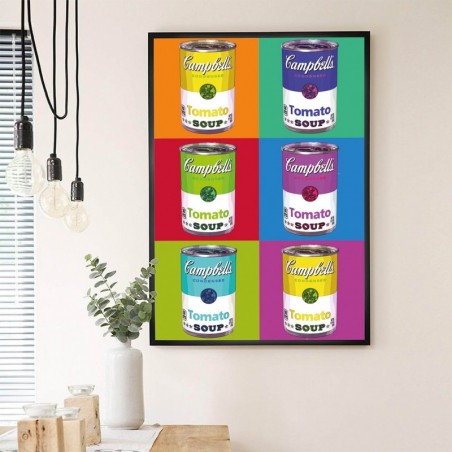 Pop-art poster "Colorful Cans" Warhol 50x70
