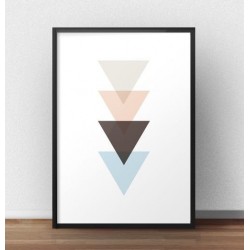 Plakat z nachodzącymi się na siebie trójkątami w stylu skandynawskim