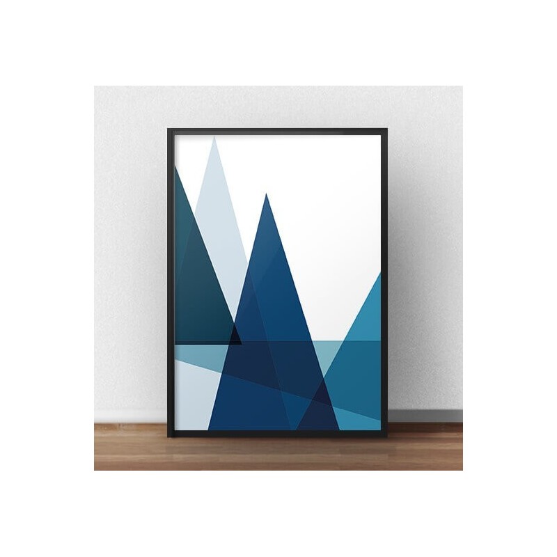Plakat geometryczny Góry i jezioro II 50x70
