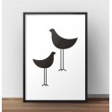 Plakat dwa czarne ptaki