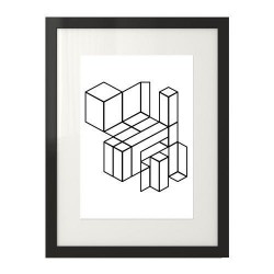 Plakat geometryczny "Klocki" 50x70