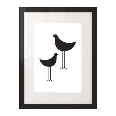 Skandynawski plakat z ptakami w ramie