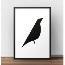 Nowoczesny plakat minimalistycznym z grafiką ptaka