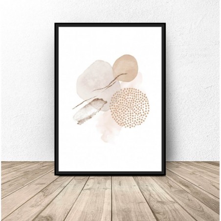 Beige abstract poster with wheels