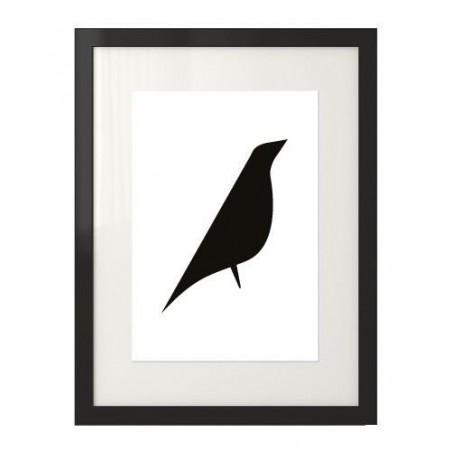 Skandynawski plakat z czarnym ptakiem