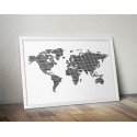 Plakat Mapa świata z kropek