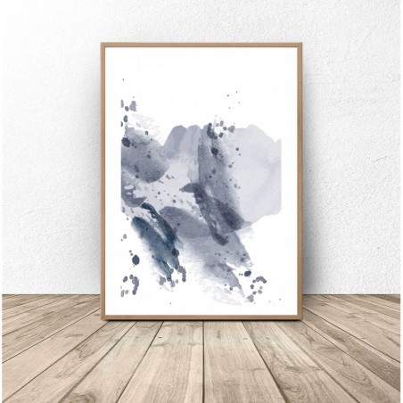 Abstract poster "Navy blue paint"
