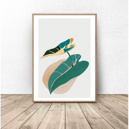 Botanical Wall Poster "Two Monstera Leaves" - Graphics from PLN 39! Online Store | Scandi Poster