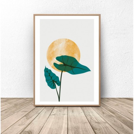 Botanical Wall Poster "Monstera against the background of the sun" - Graphics from PLN 39! Online Store | Scandi Poster