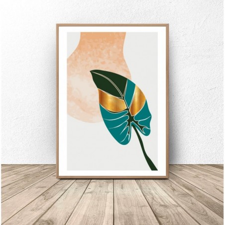 Botanical Wall Poster "Monstera with a golden leaf" - Graphics from PLN 39! Online Store | Scandi Poster
