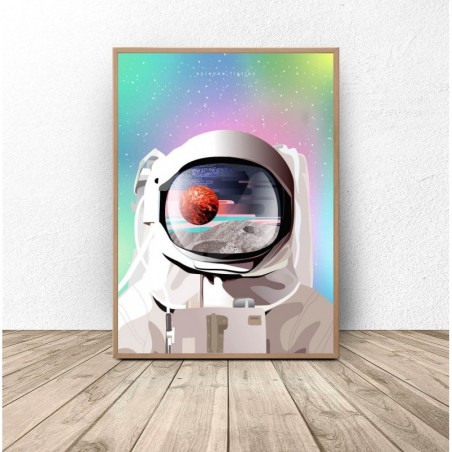 Plakat z kosmosem "Tęczowy astronauta"