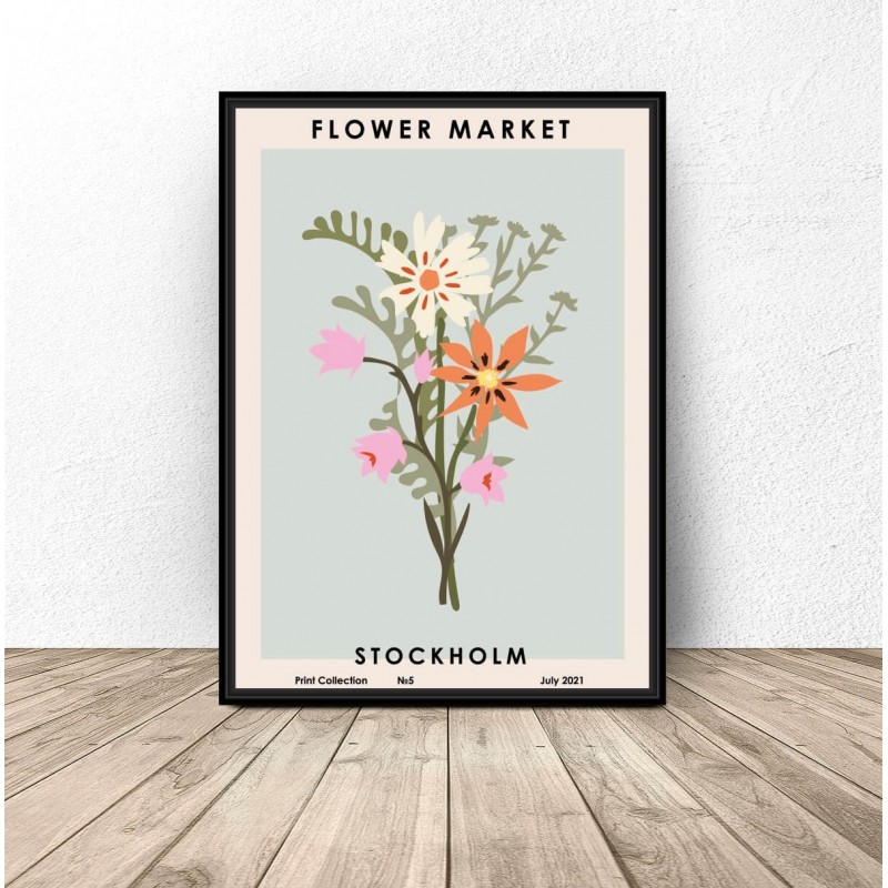 Plakat z kwiatami Flower Market Stockholm