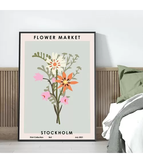 Plakat z kwiatami "Flower Market Stockholm"