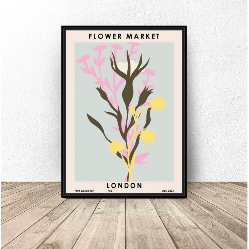 Plakat vintage z kwiatami Flower Market London