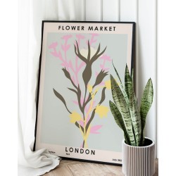 Plakat vintage z kwiatami "Flower Market London"