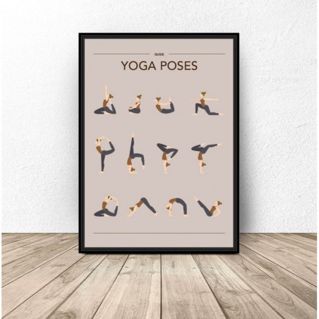 Plakat dekoracyjny "Pozycje jogi"