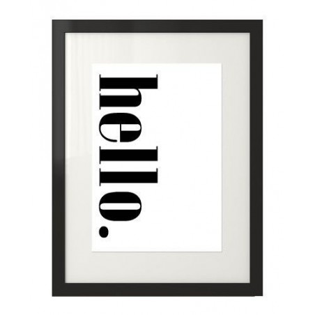 A poster with the word "Hello" in a vertical position