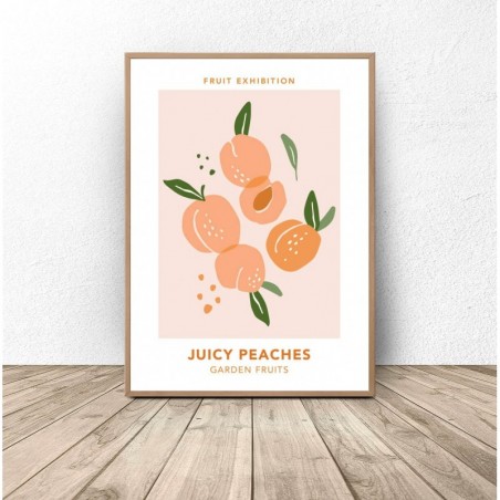 "Juicy peaches" fruit poster