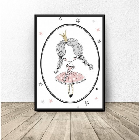 Poster for a girl's room "Princess" - Wall graphics for a children's room | Scandi Poster
