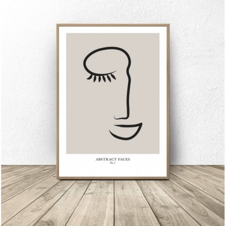 One line poster "Abstract Face No 1"