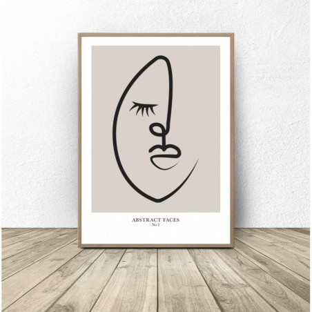 One line poster "Abstract Face No 2"