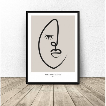 One line poster "Abstract Face No 2"