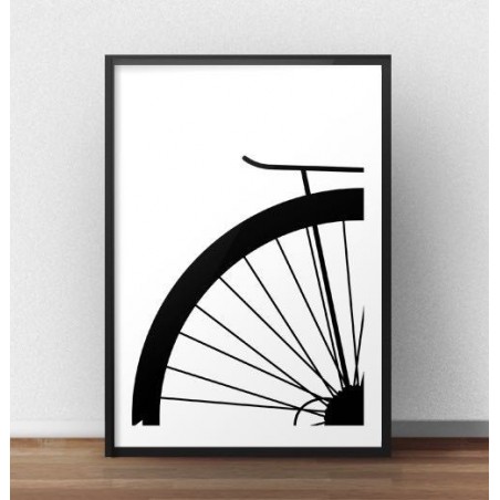 Plakat z fragmentem koła roweru miejskiego
