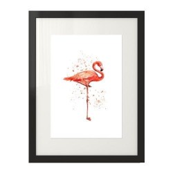 Plakat z kolorowym flamingiem