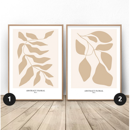 Set of Two Posters "Abstract Floral"