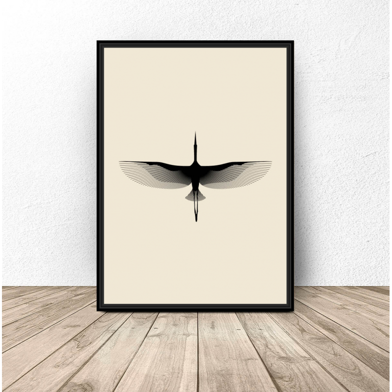 Plakat dekoracyjny Samotny żuraw