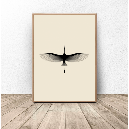 Plakat dekoracyjny "Samotny żuraw"