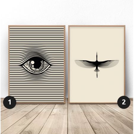Set of two "Cranes Eye" posters