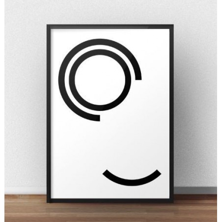 Skandinávský nástěnný plakát "Dvě obruče" v minimalistickém stylu