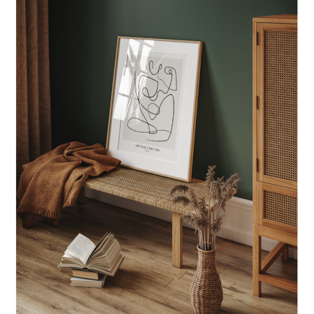 Jednořádkový plakát "Sedící postava" | Kresba tužkou