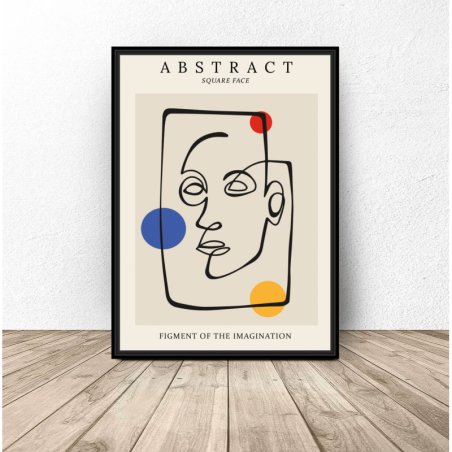 Abstract poster "Square Face" in the style of Picasso