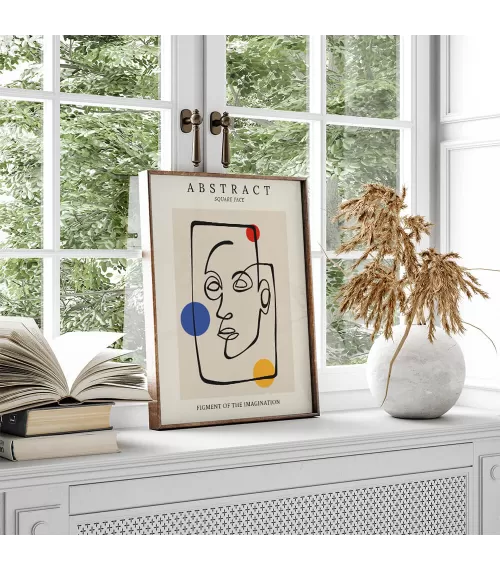 Abstrakcyjny plakat "Kwadratowa twarz" w stylu Picasso