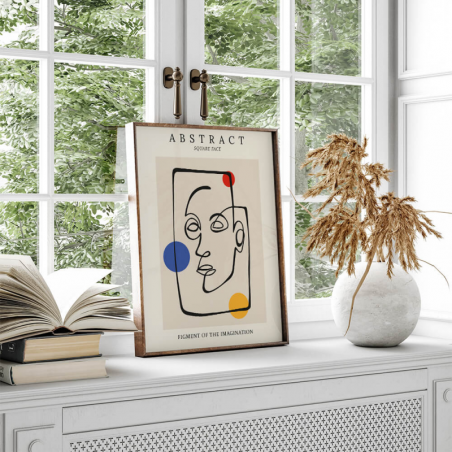 Abstrakcyjny plakat "Kwadratowa twarz" w stylu Picasso
