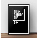 Motywacyjny plakat z napisem "Think outside the box"