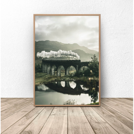 Decorative wall poster "Train on the viaduct"