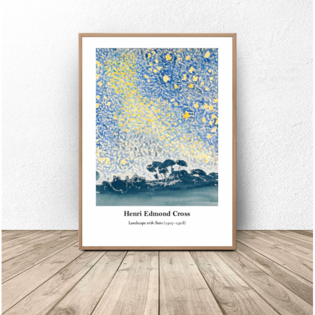 Poster reproduction "Landscape with Stars" by Henri Edmond Cross