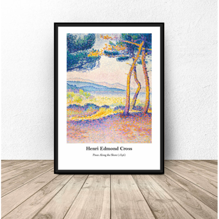 Poster reproduction of "Pines Along the Shore" by Henri Edmond Cross