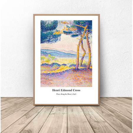 Poster reproduction of "Pines Along the Shore" by Henri Edmond Cross
