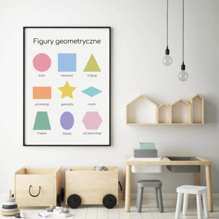 Odkryj 9 Podstawowych Figur Geometrycznych - Plakat Montessori