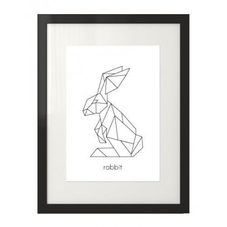 Poster with a geometric rabbit