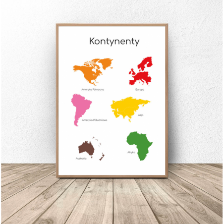 Discover the world with the Montessori Educational Poster "Continents"