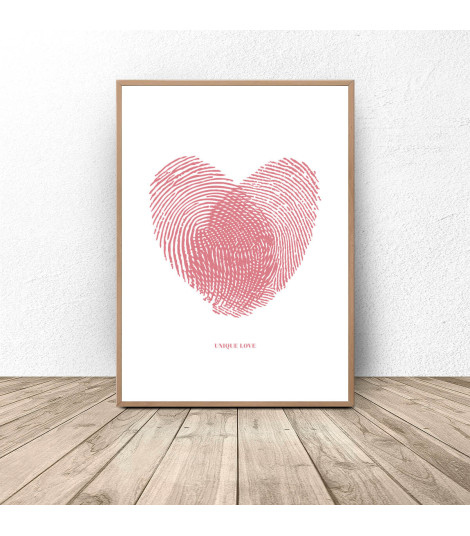 Poster with a heart "Unique love"